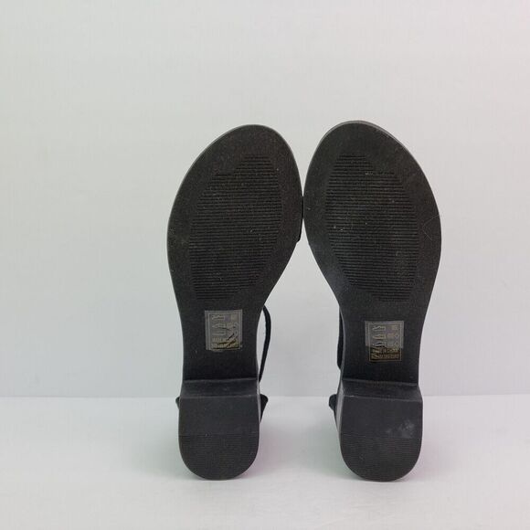 Qupid Alvarez Womens Size 6 Black Ankle Strap Open Toe Block Heeled Sandals - Picture 8 of 10